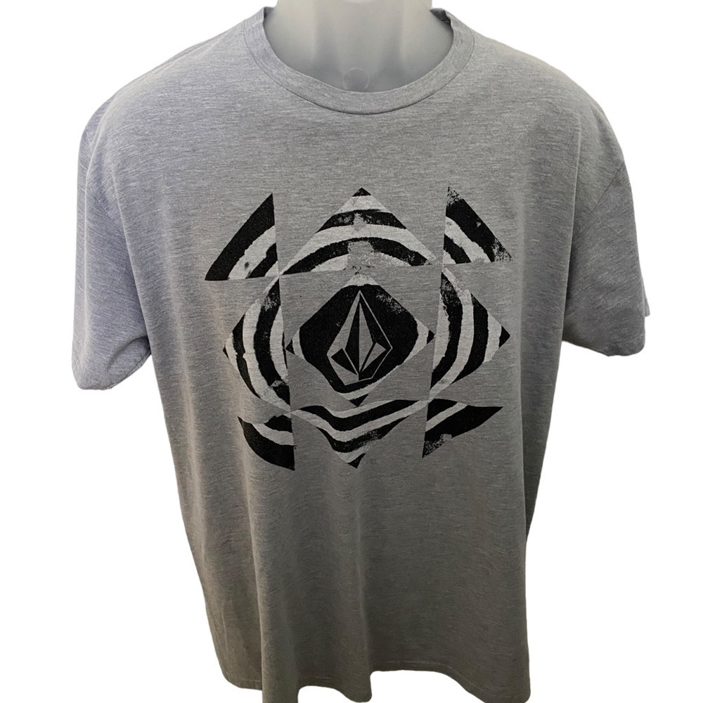 VOLCOM Stone Black & White Logo Skate Tee Shirt Men L Large